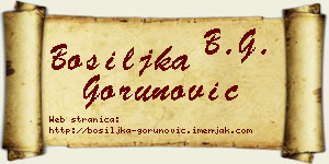 Bosiljka Gorunović vizit kartica